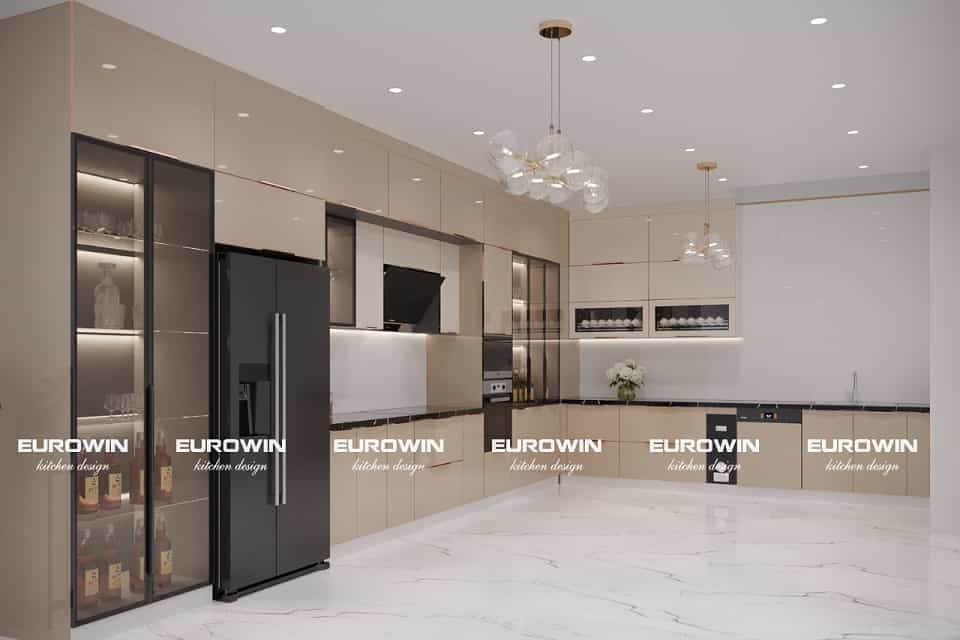 Mẫu Tủ Bếp Inox Cánh Kính Chữ L Mới Nhất – Bộ Sưu Tập Độc Quyền Eurowin [Cập Nhật Mới]
