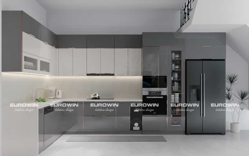 Mẫu Tủ Bếp Inox Cánh Kính Chữ L Mới Nhất – Bộ Sưu Tập Độc Quyền Eurowin [Cập Nhật Mới]