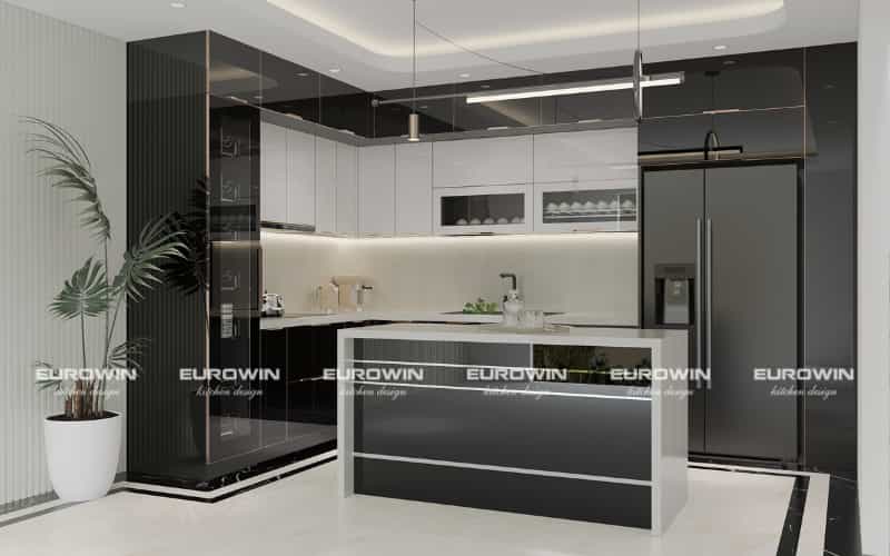 Mẫu Tủ Bếp Inox Cánh Kính Chữ L Mới Nhất – Bộ Sưu Tập Độc Quyền Eurowin [Cập Nhật Mới]
