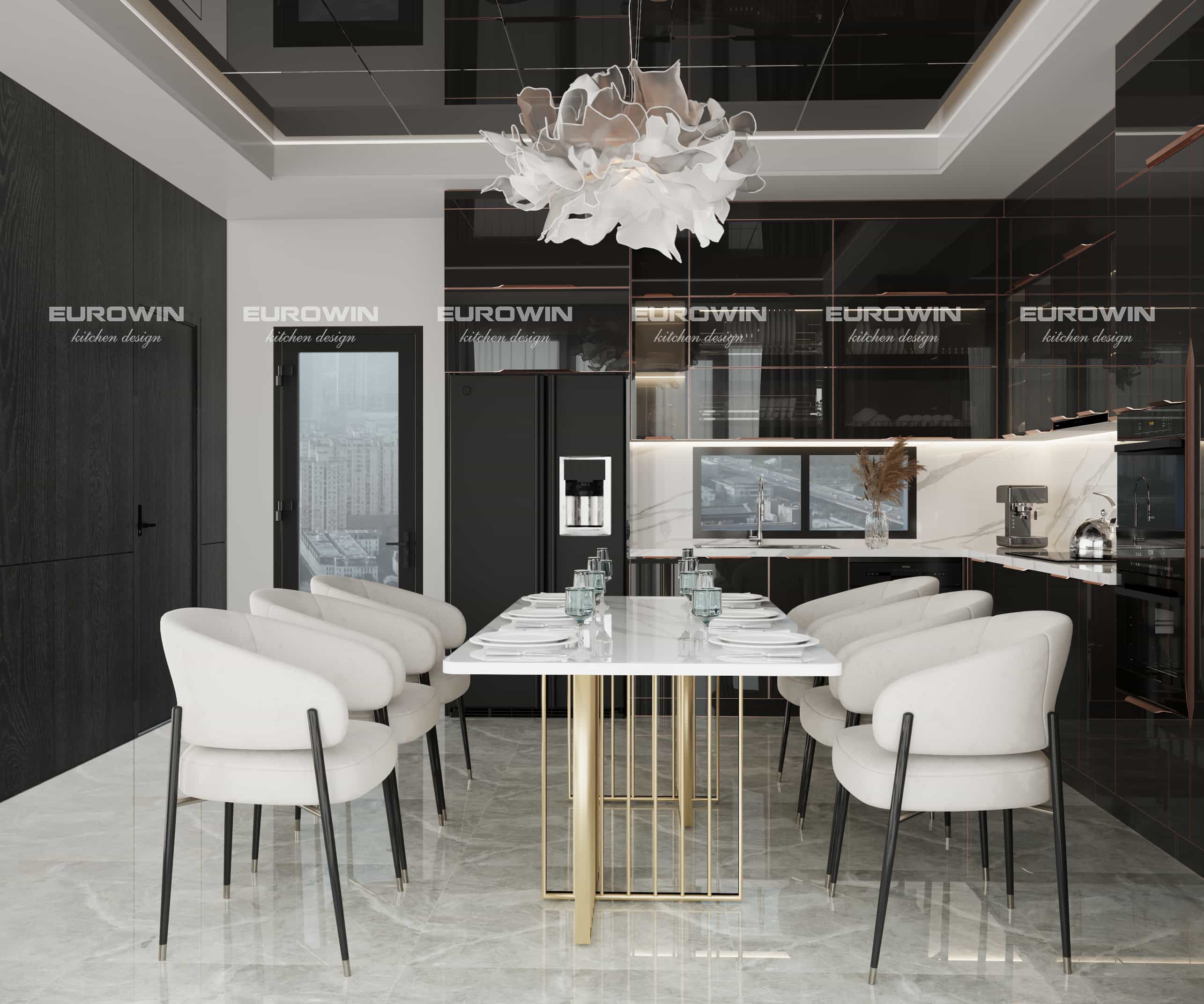 Mẫu Tủ Bếp Inox Cánh Kính Chữ L Mới Nhất – Bộ Sưu Tập Độc Quyền Eurowin [Cập Nhật Mới]