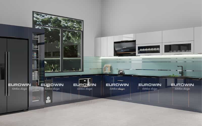 Mẫu Tủ Bếp Inox Cánh Kính Chữ L Mới Nhất – Bộ Sưu Tập Độc Quyền Eurowin [Cập Nhật Mới]