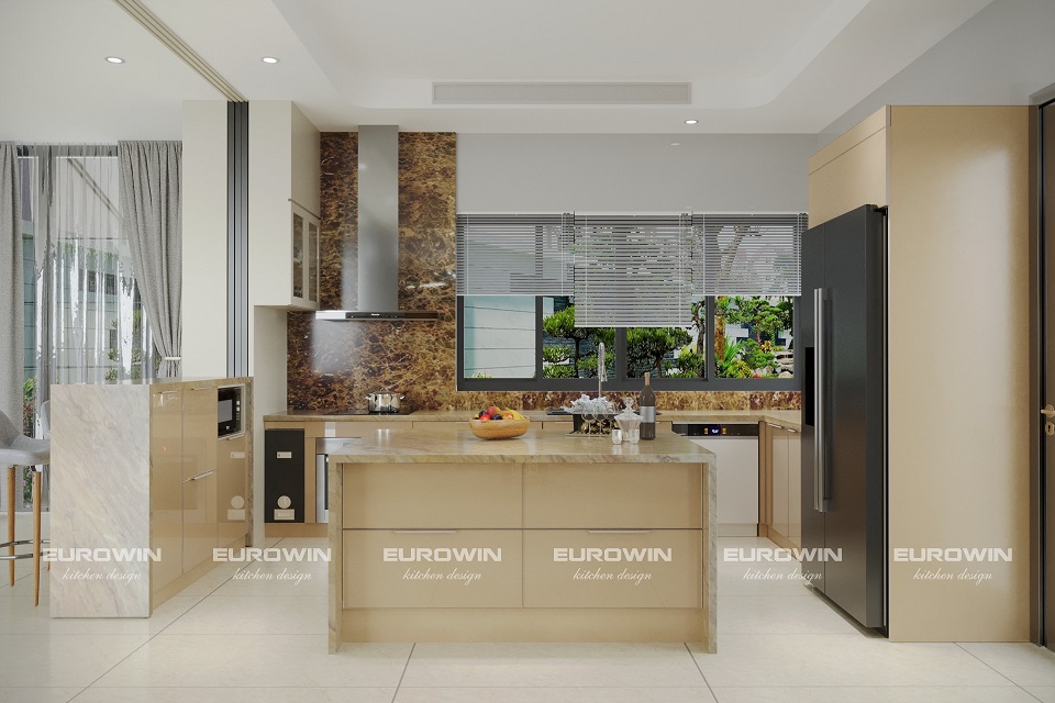 [Cập Nhật] Mẫu Tủ Bếp Inox Cánh Kính Chữ U Đẹp, Hiện Đại Mới Nhất