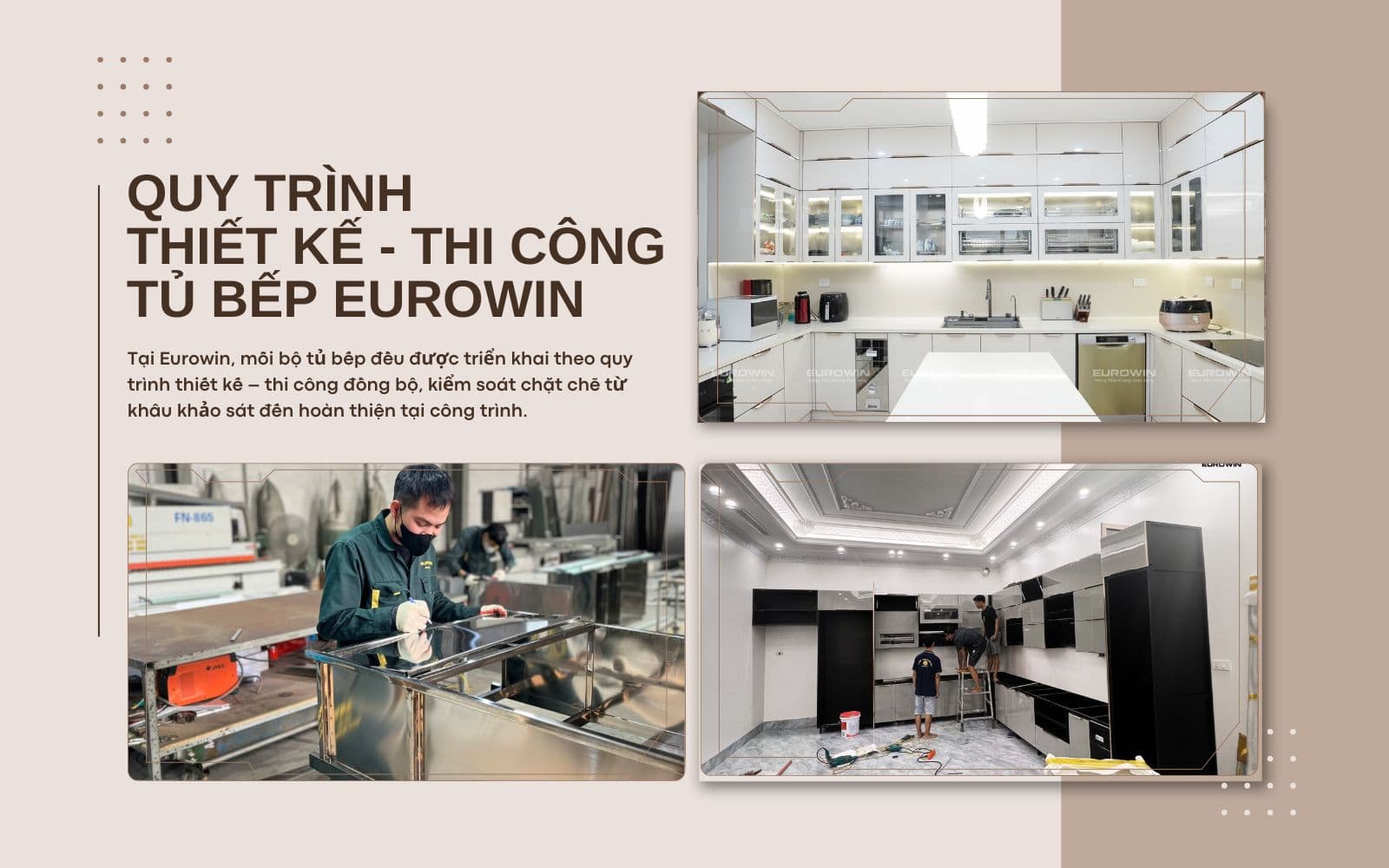 Quy trình thiết kế – thi công tủ bếp tại eurowin