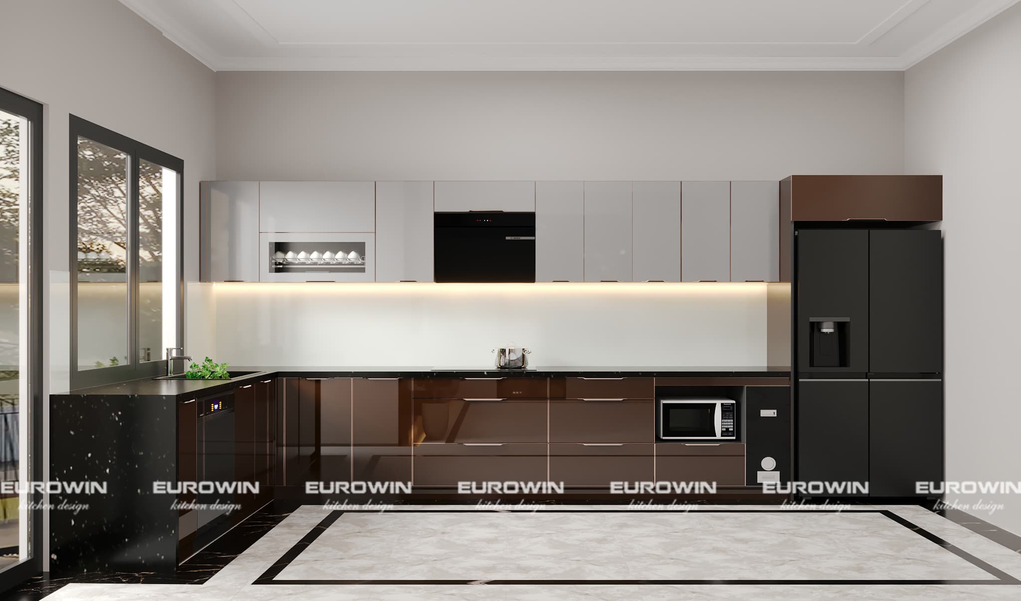 Tam giác bếp cân bằng giúp việc sử dụng bếp thuận tiện hơn