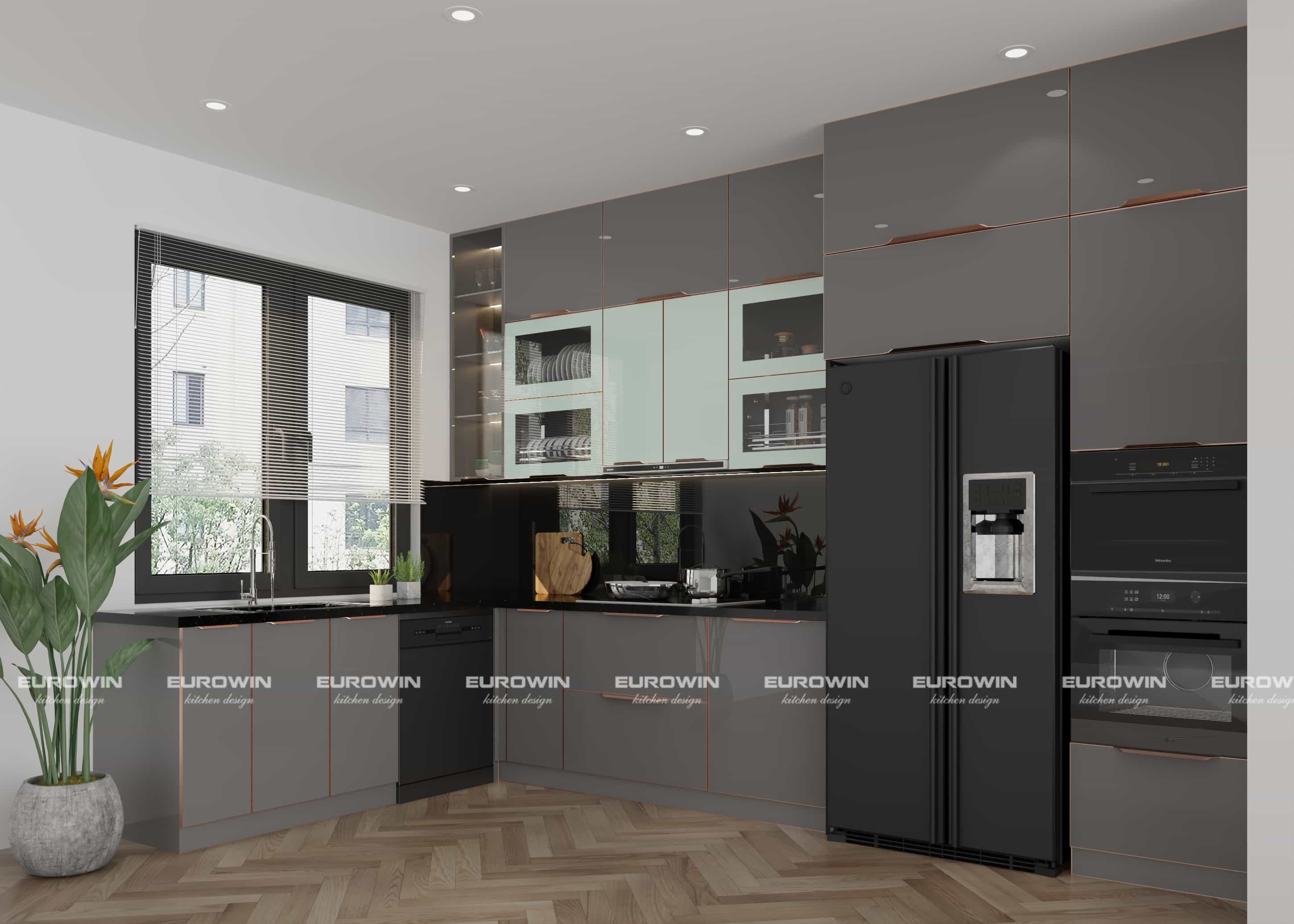 Tủ Bếp Cánh Kính: Phối Màu Và Ánh Sáng Đỉnh Cao Giúp Không Gian Bếp Tỏa Sáng