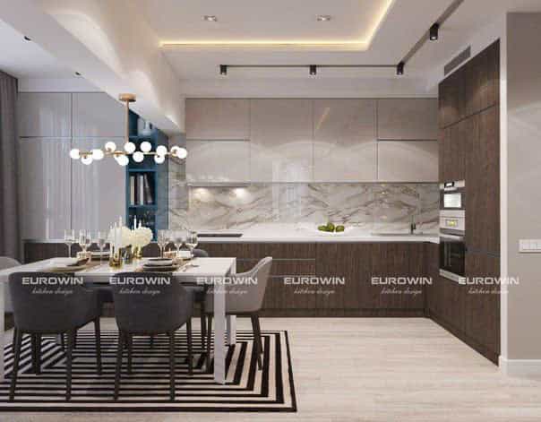 Tủ Bếp Gỗ Công Nghiệp: Xu Hướng Kiểu Dáng & Vật Liệu Phủ Hiện Đại