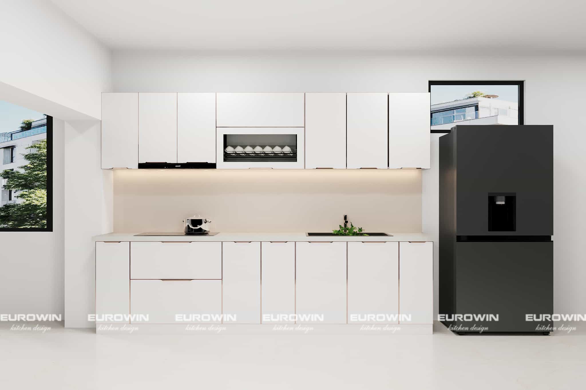 Bộ Sưu Tập Mẫu Tủ Bếp Inox Cánh Kính Kiểu Dáng Chữ I – Cập Nhật Mới Nhất