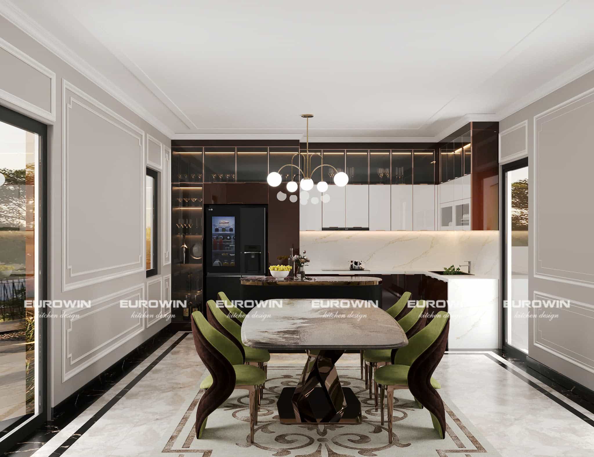 Thiết Kế Tủ Bếp Inox Cánh Kính Cho Biệt Thự: Chữ L Hay Chữ U Là Lựa Chọn Đẳng Cấp Hơn?