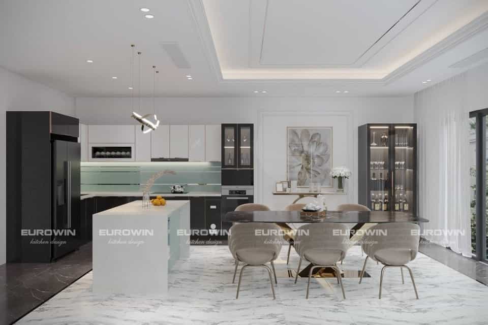 Thiết Kế Tủ Bếp Inox Cánh Kính Cho Biệt Thự: Chữ L Hay Chữ U Là Lựa Chọn Đẳng Cấp Hơn?