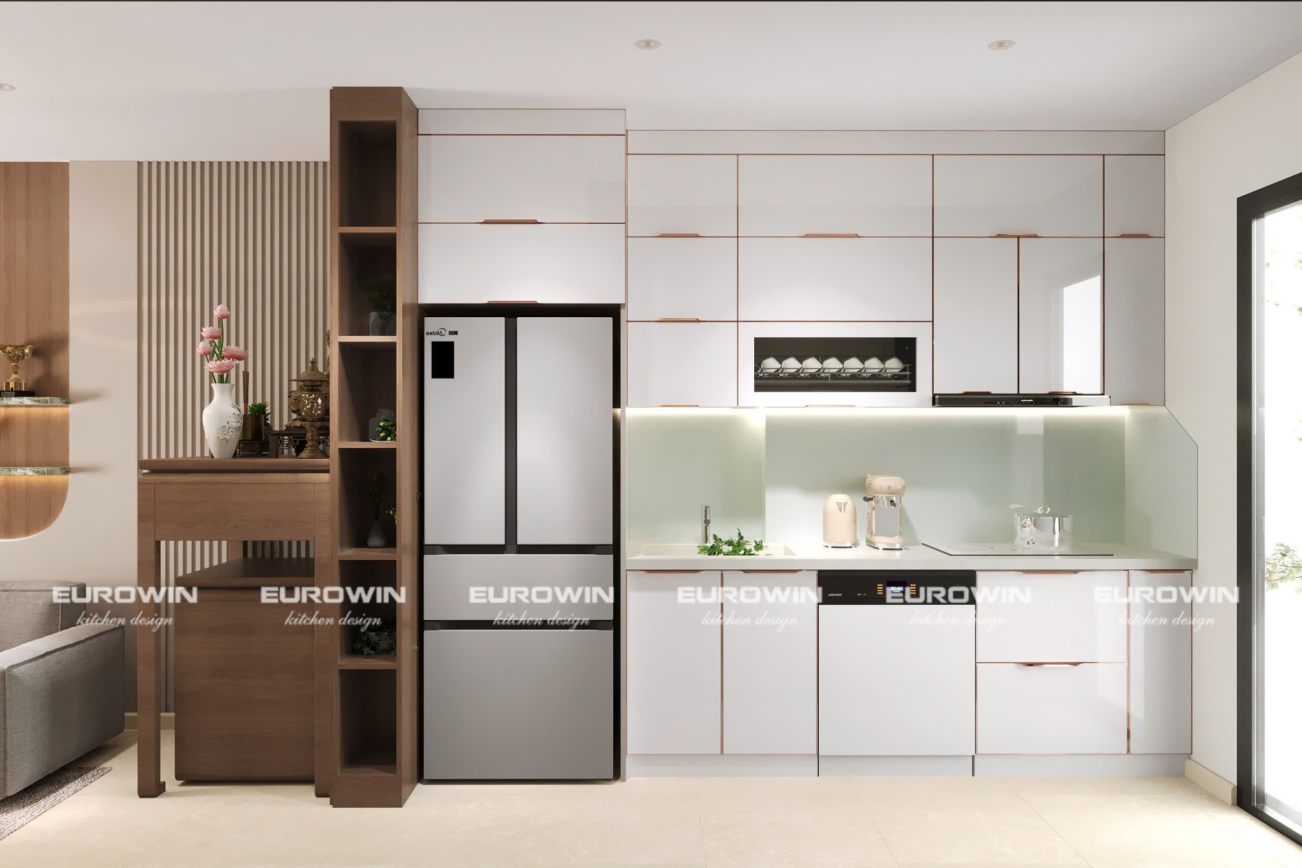 Tủ bếp kịch trần tăng diện tích lưu trữ cho chung cư nhỏ