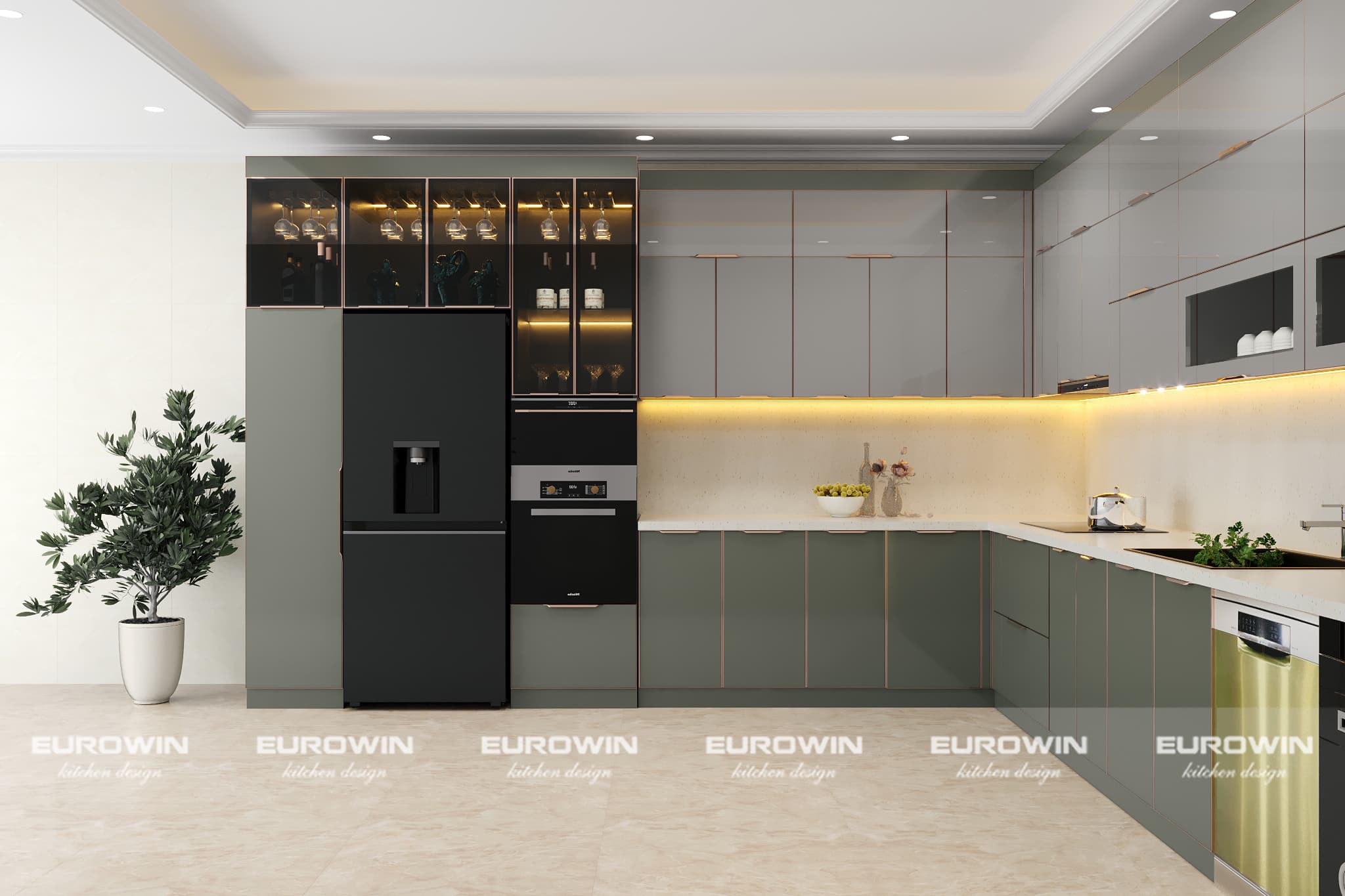 Xu Hướng Màu Kính Tủ Bếp Inox Cánh Kính Hiện Nay – Đẹp, Tinh Tế Và Sang Trọng