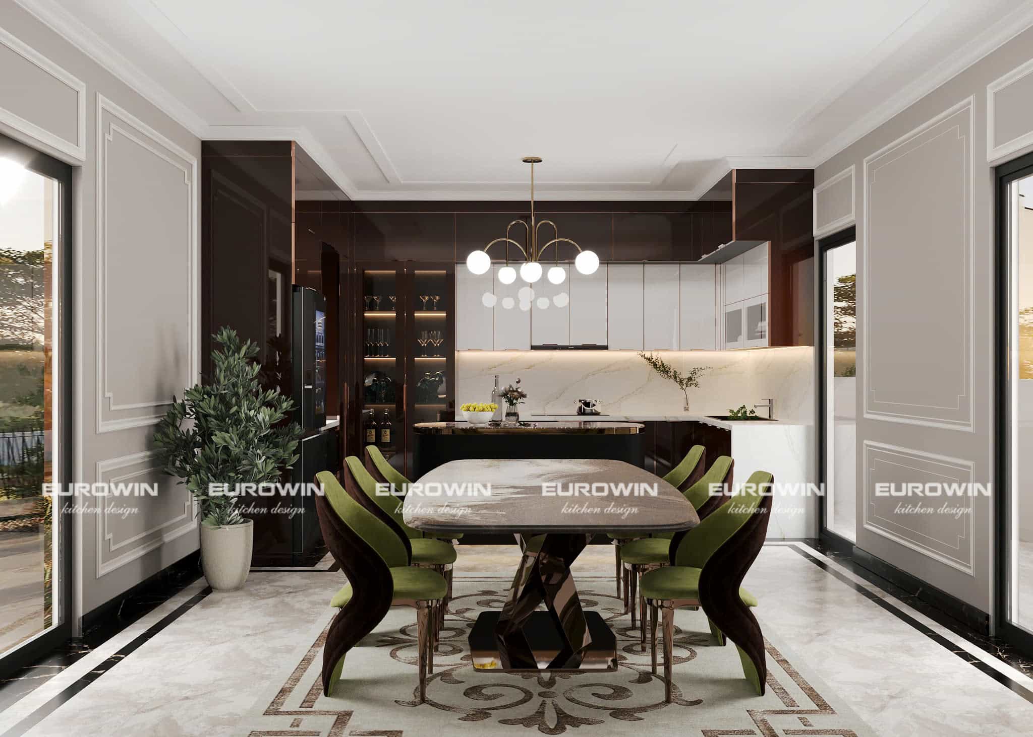 Tủ Bếp Cánh Kính: Phối Màu Và Ánh Sáng Đỉnh Cao Giúp Không Gian Bếp Tỏa Sáng