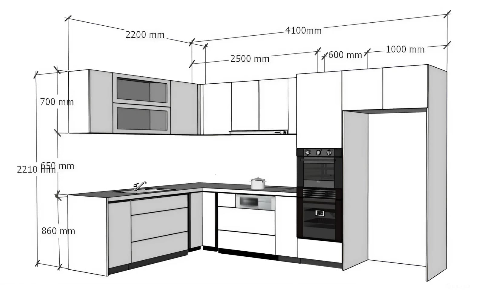 Kinh nghiệm làm tủ bếp: xác định kích thước tủ bếp phù hợp